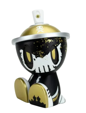 Battle Damaged Lil Qwiky Gold Signed Canbot Canz Art Toy by Quiccs x Czee13