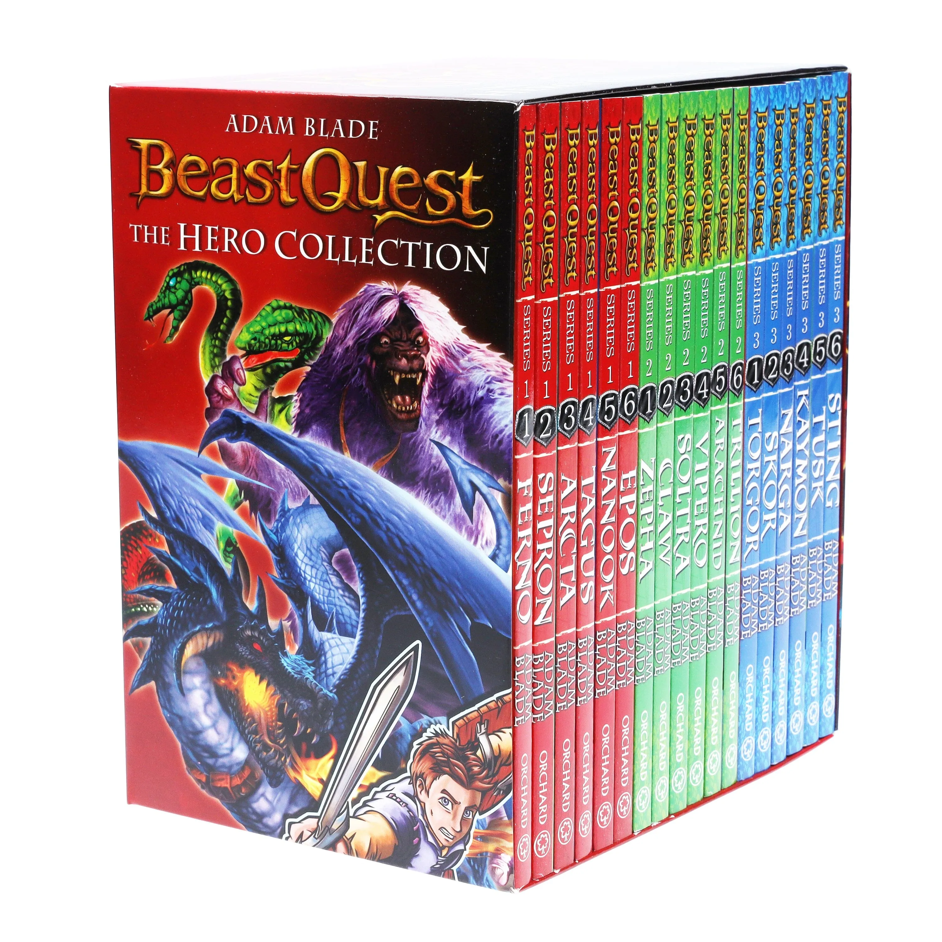 Beast Quest The Hero Series 1, 2 and 3 Collection 18 Books Box Set By Adam Blade - Ages 6  - Paperback